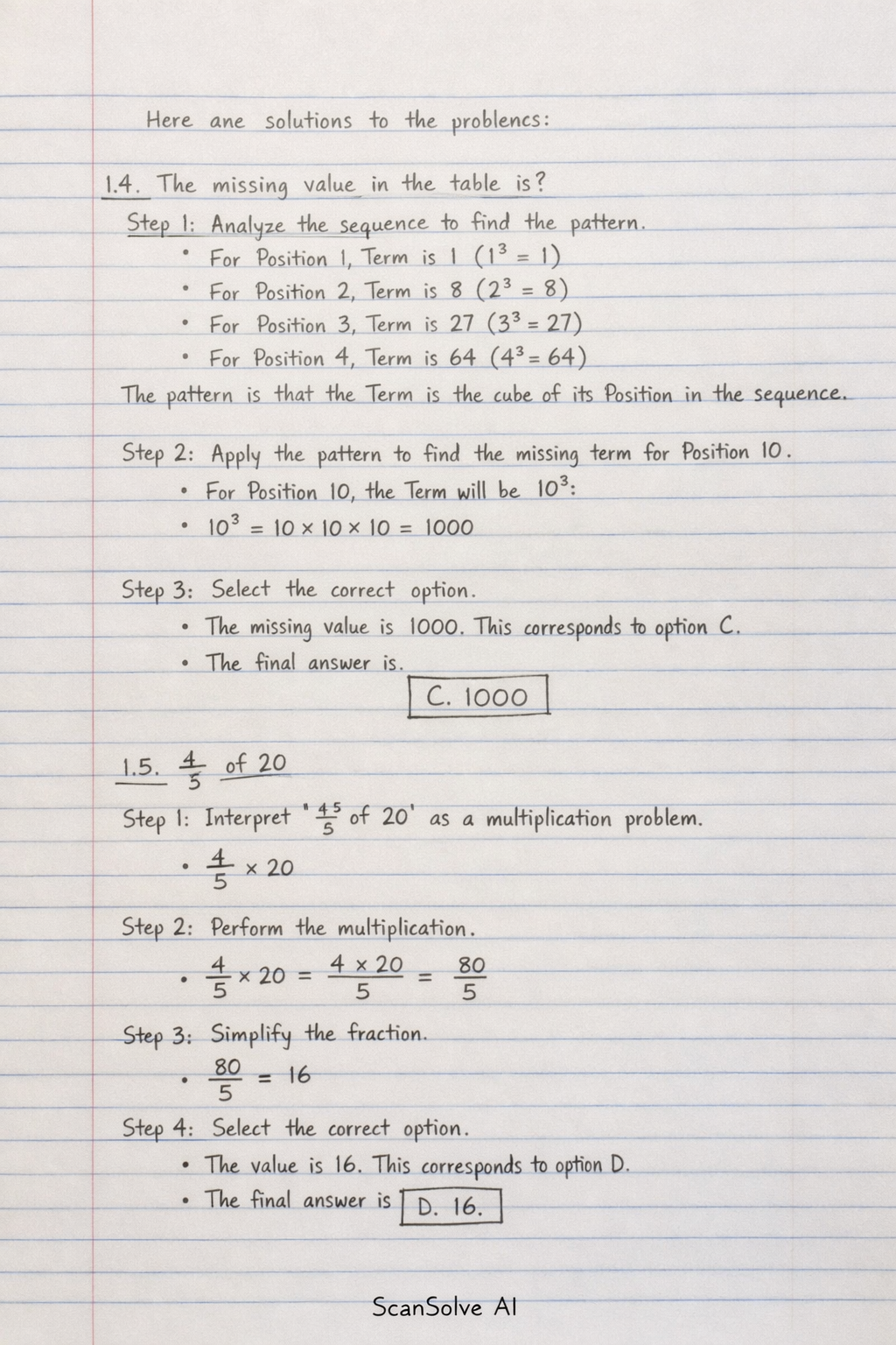 Handwritten step-by-step solution preview