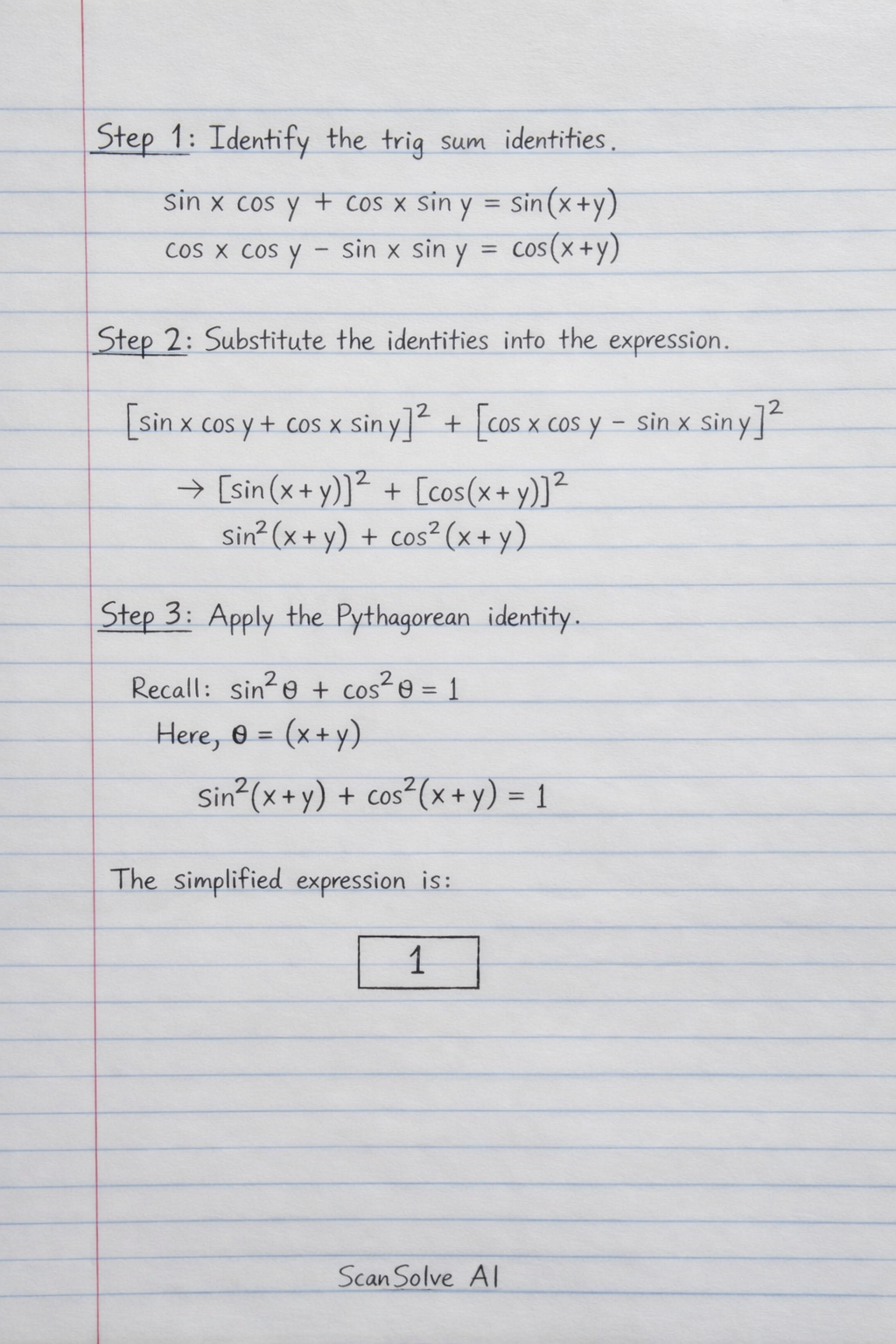 Handwritten step-by-step solution preview