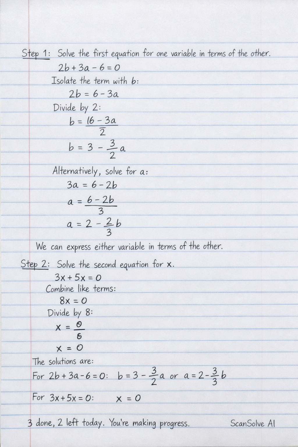 Handwritten step-by-step solution preview
