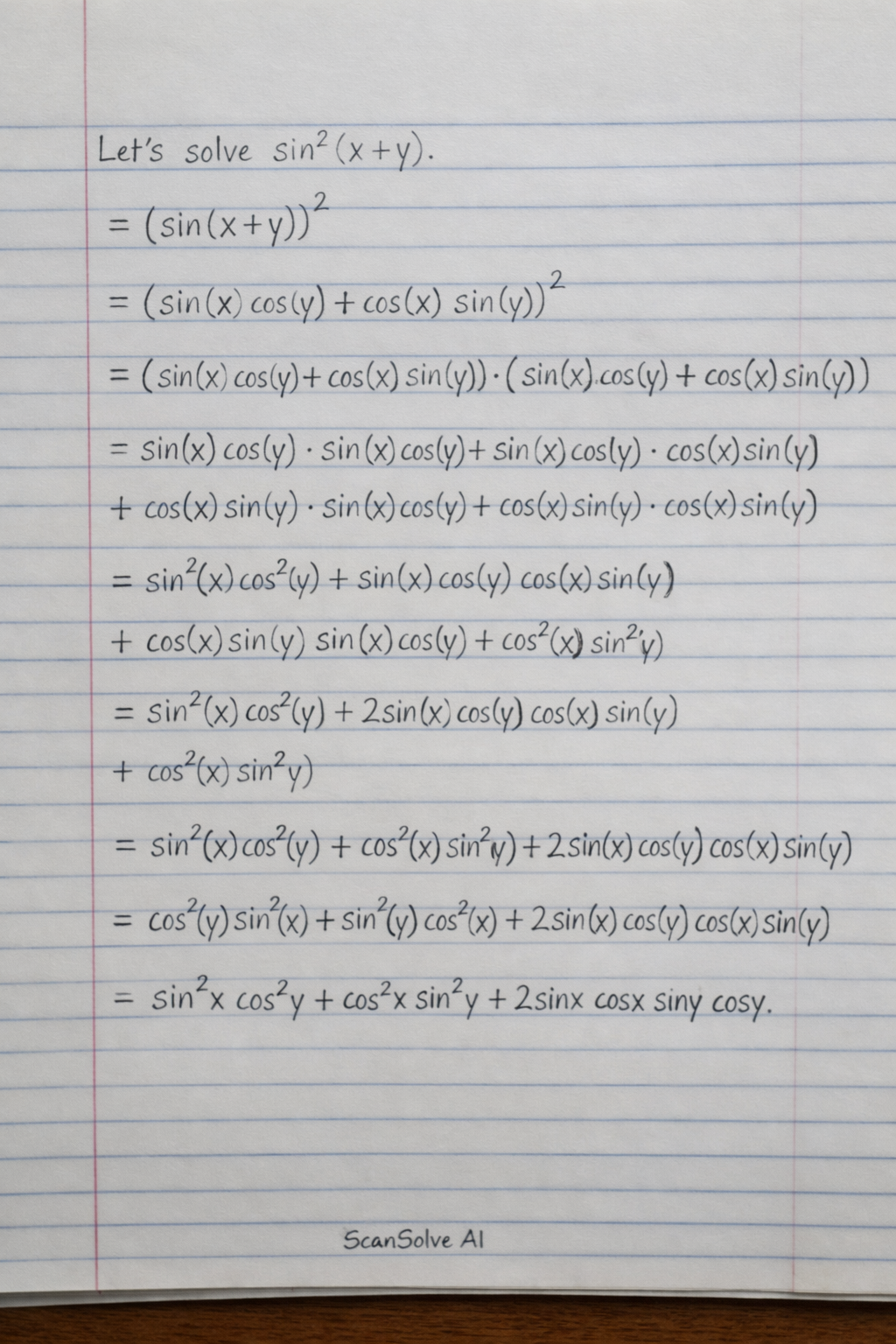Handwritten step-by-step solution preview