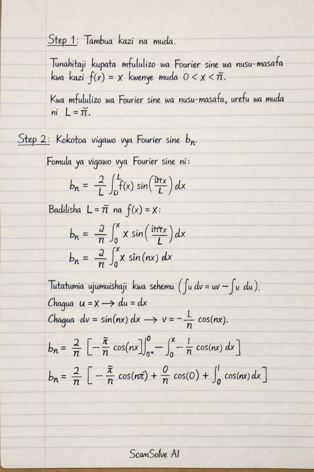 Handwritten step-by-step solution preview