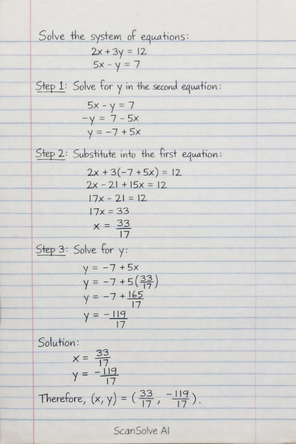 Handwritten step-by-step solution preview