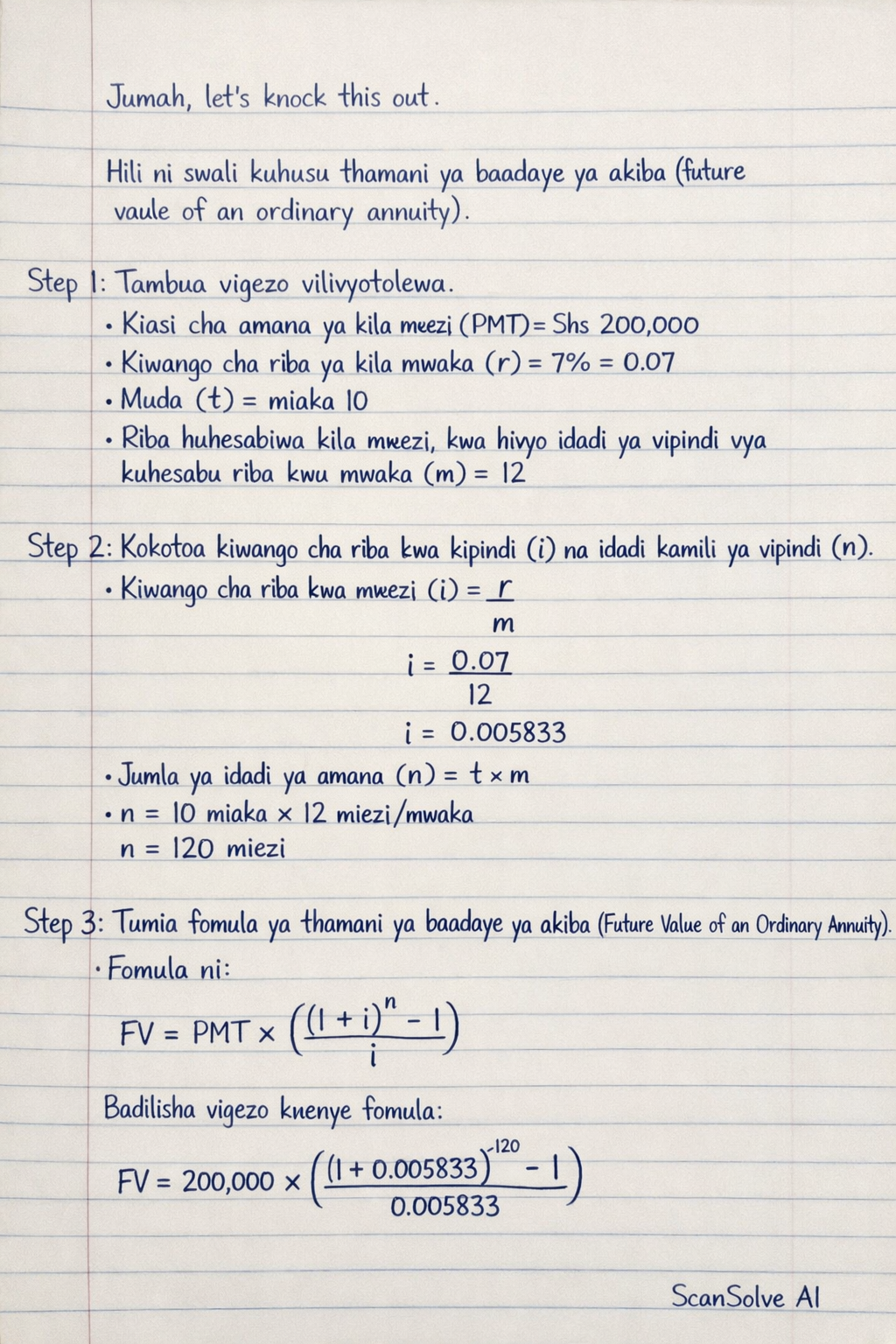 Handwritten step-by-step solution preview