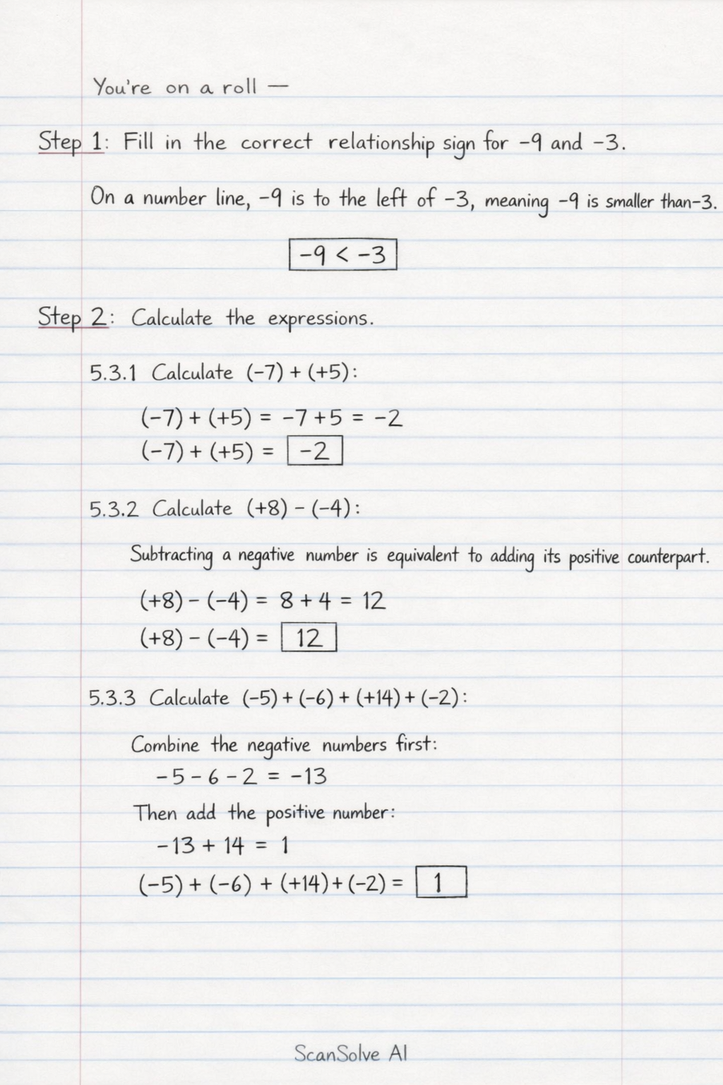 Handwritten step-by-step solution preview