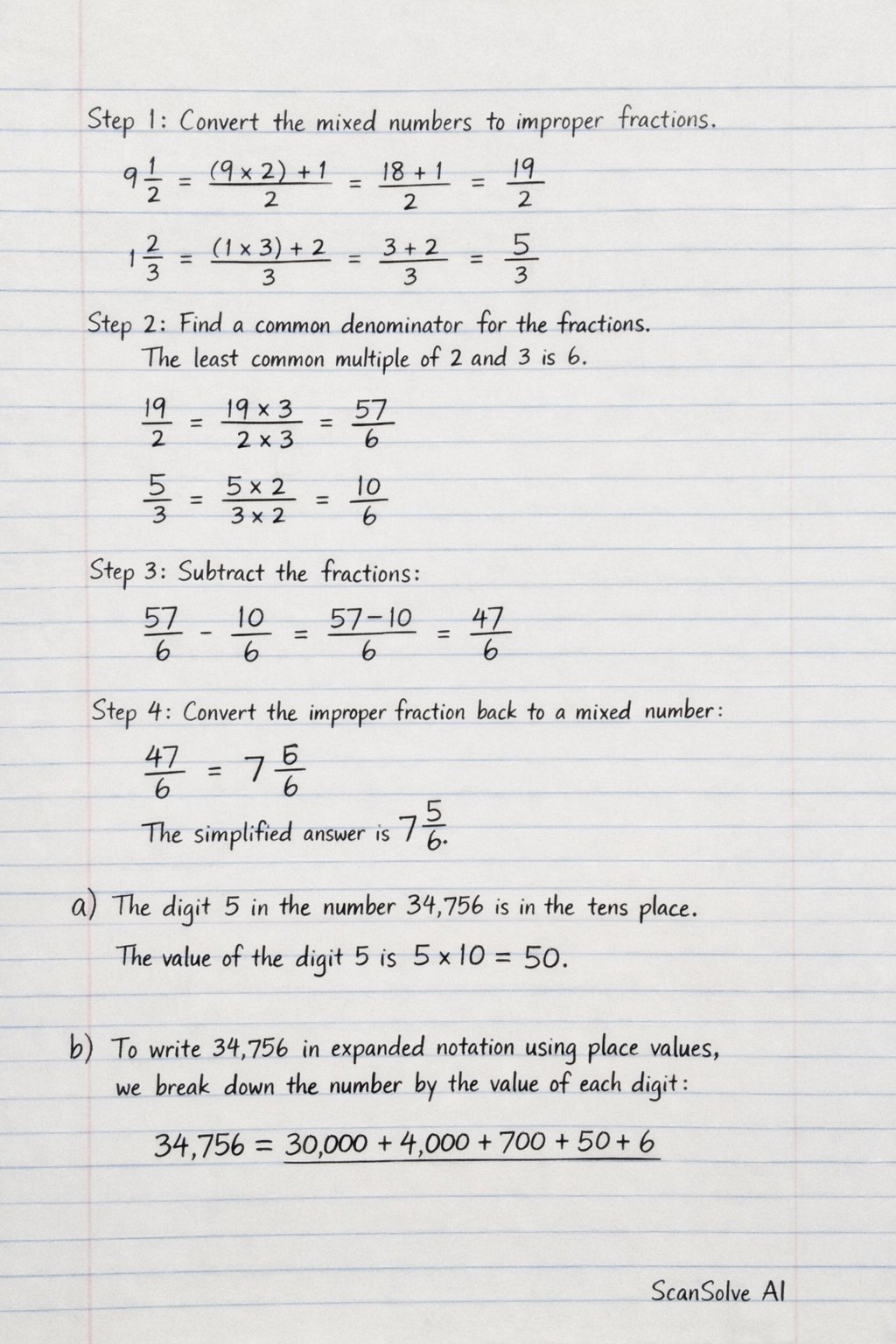 Handwritten step-by-step solution preview