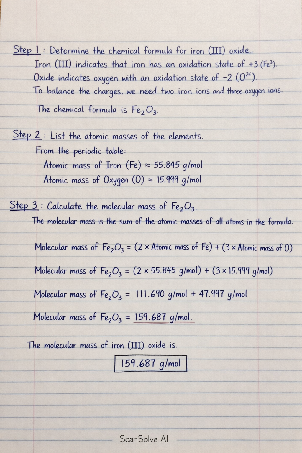 Handwritten step-by-step solution preview