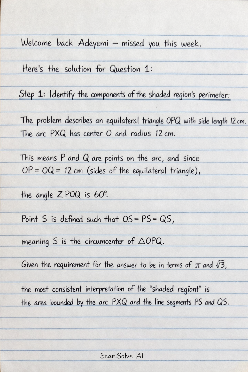 Handwritten step-by-step solution preview