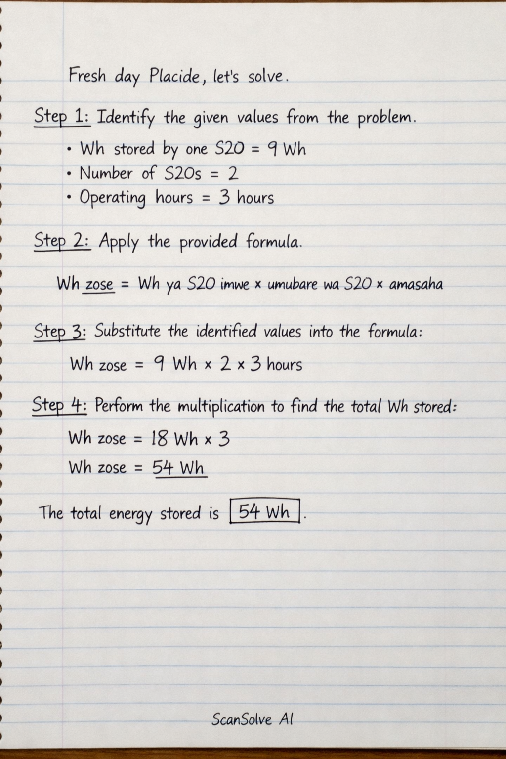 Handwritten step-by-step solution preview