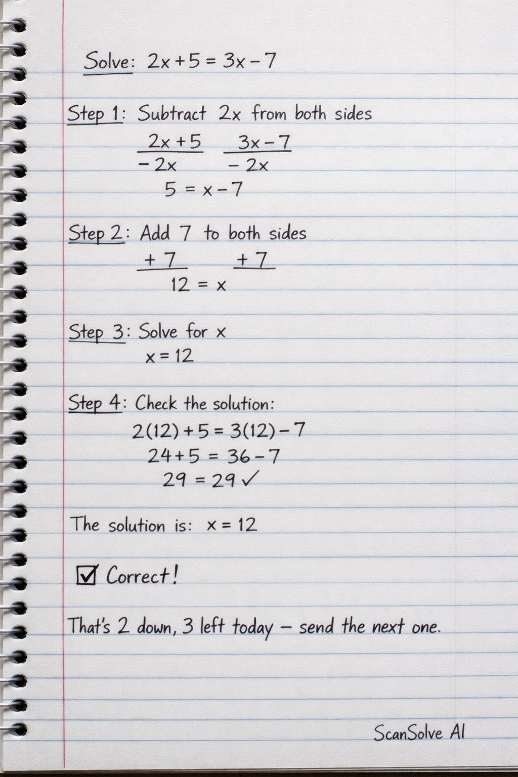 Handwritten step-by-step solution preview