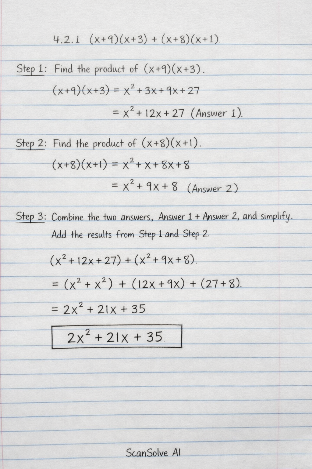 Handwritten step-by-step solution preview