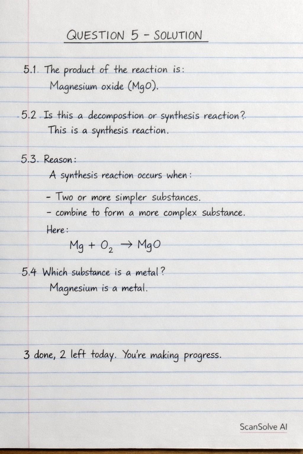 Handwritten step-by-step solution preview