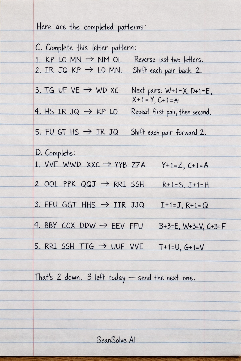 Handwritten step-by-step solution preview
