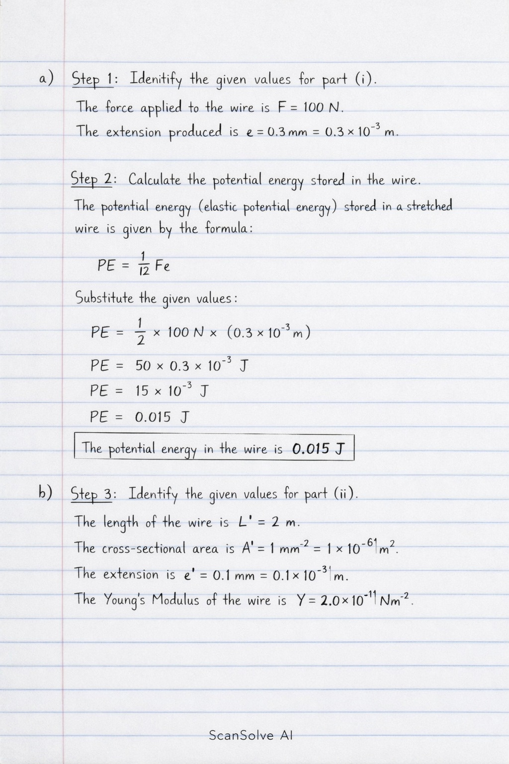 Handwritten step-by-step solution preview