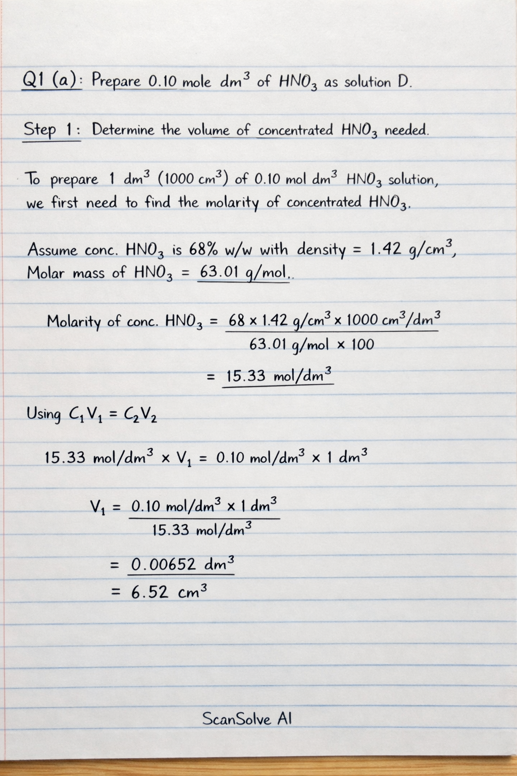 Handwritten step-by-step solution preview