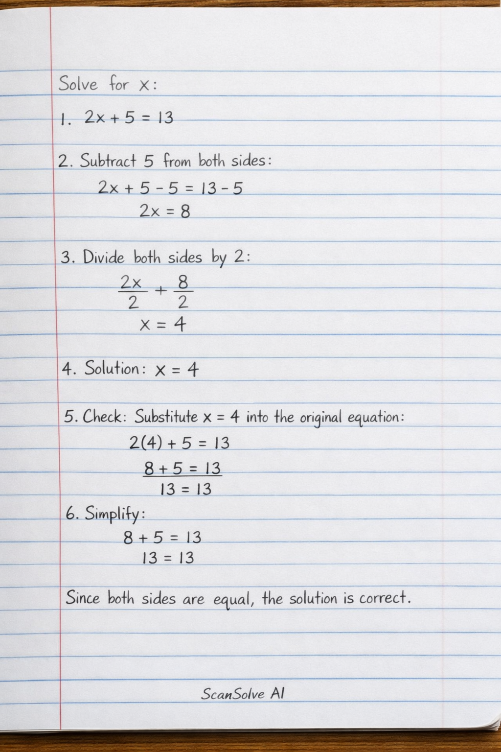 Handwritten step-by-step solution preview