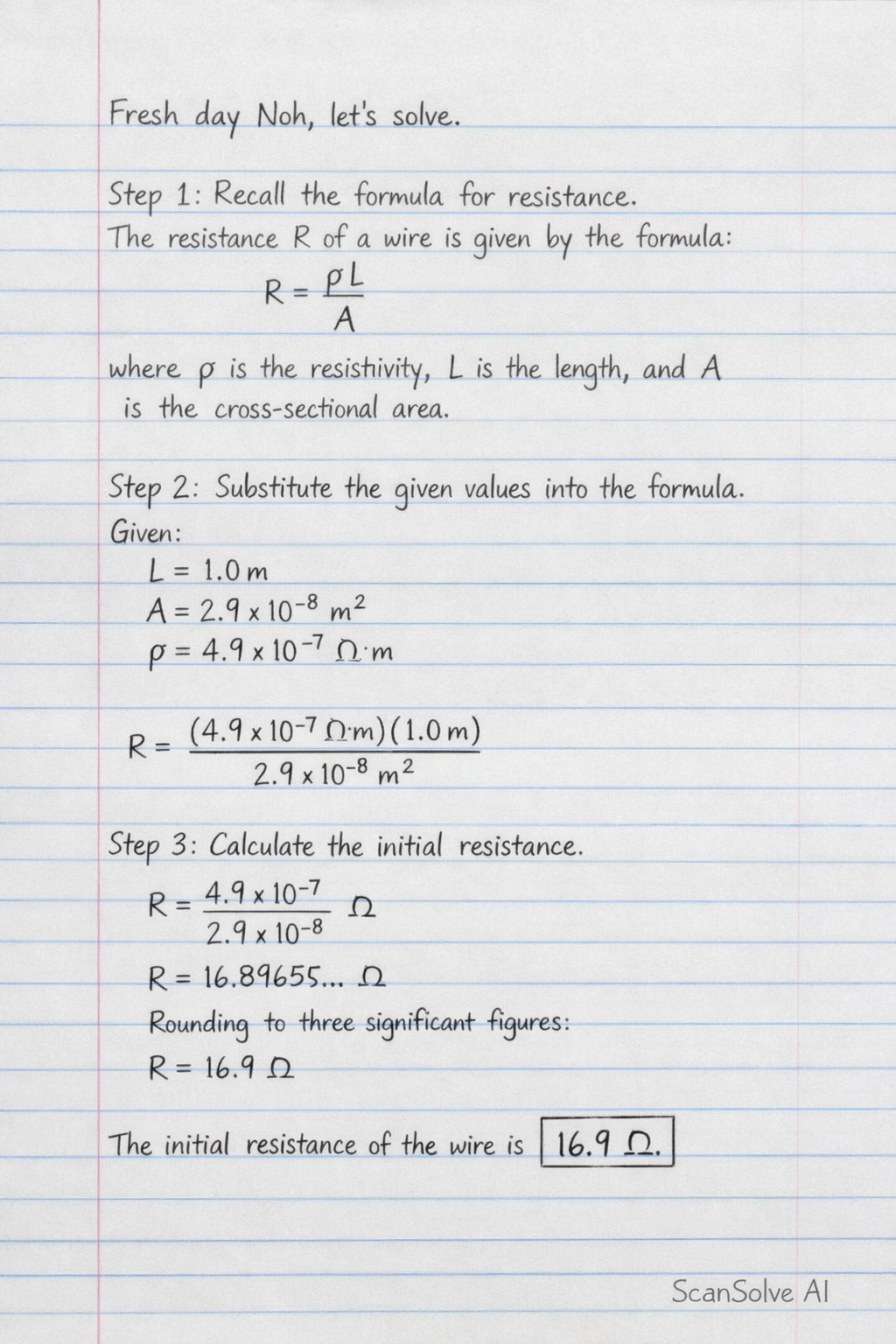 Handwritten step-by-step solution preview