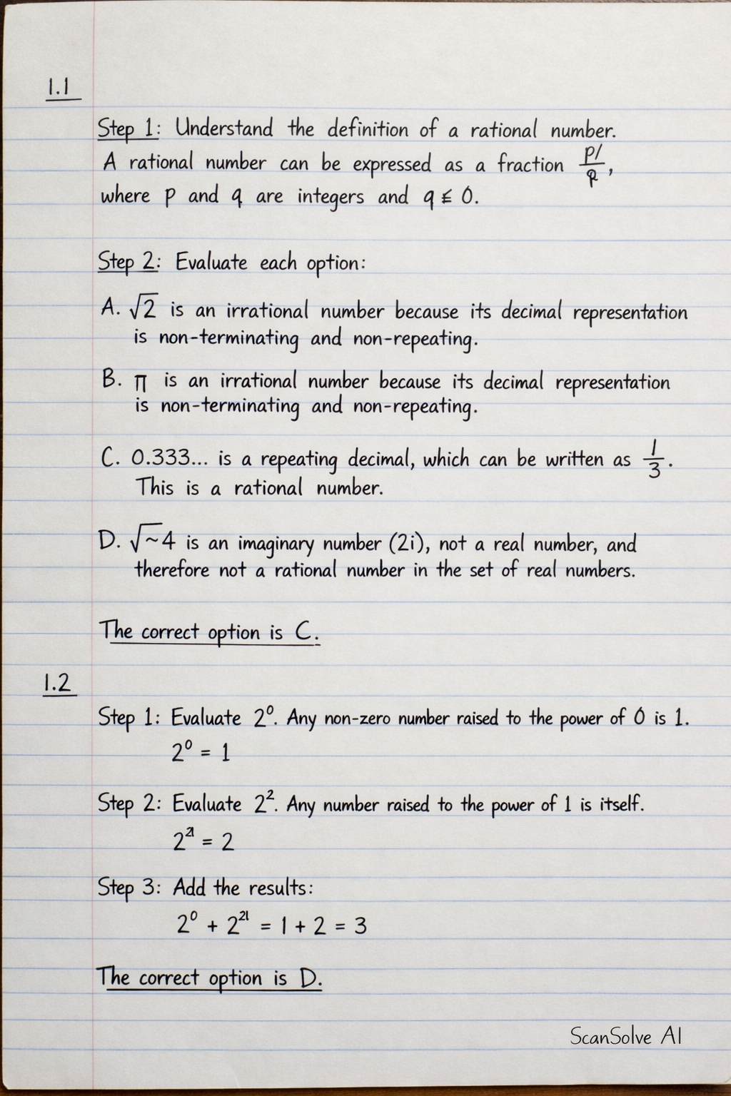 Handwritten step-by-step solution preview