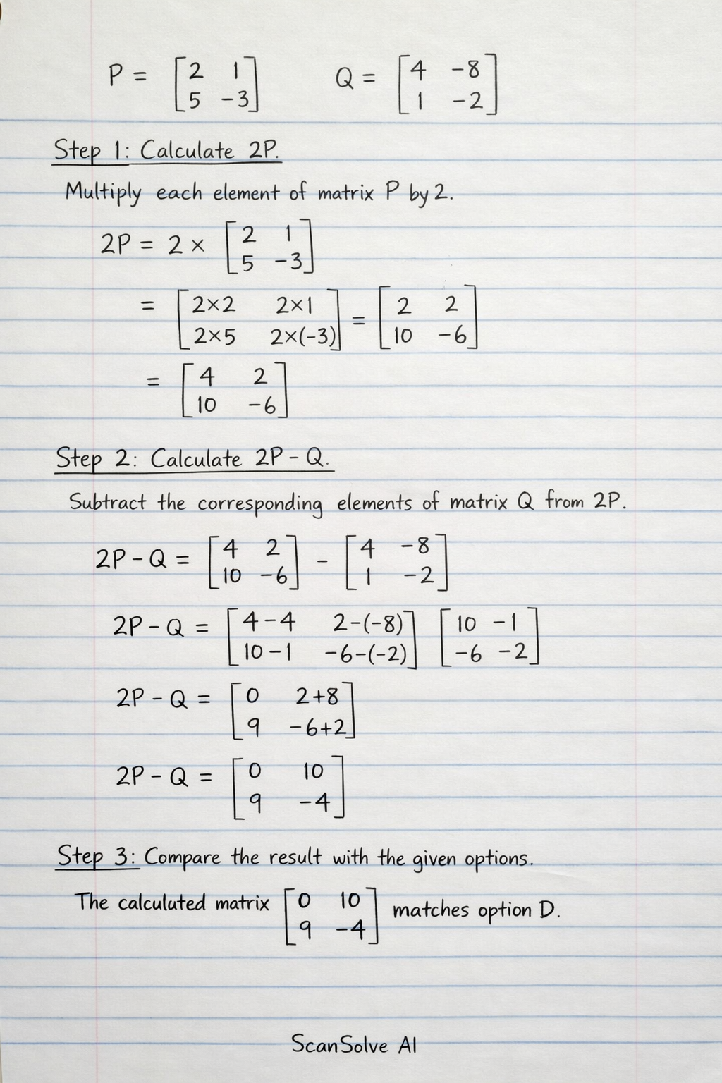 Handwritten step-by-step solution preview