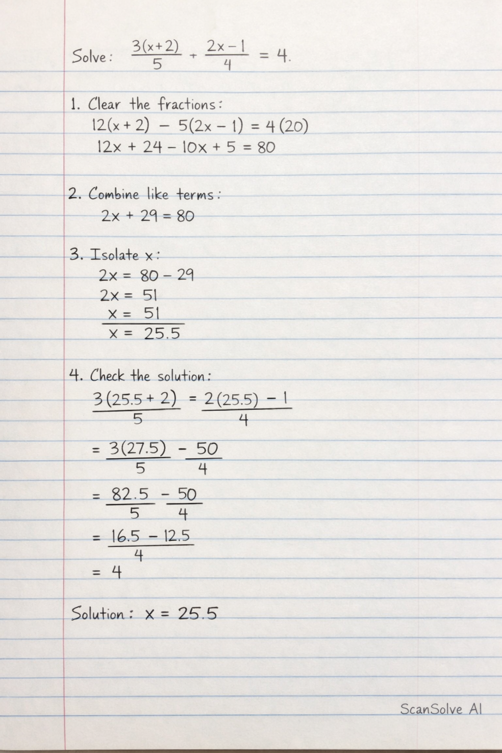 Handwritten step-by-step solution preview