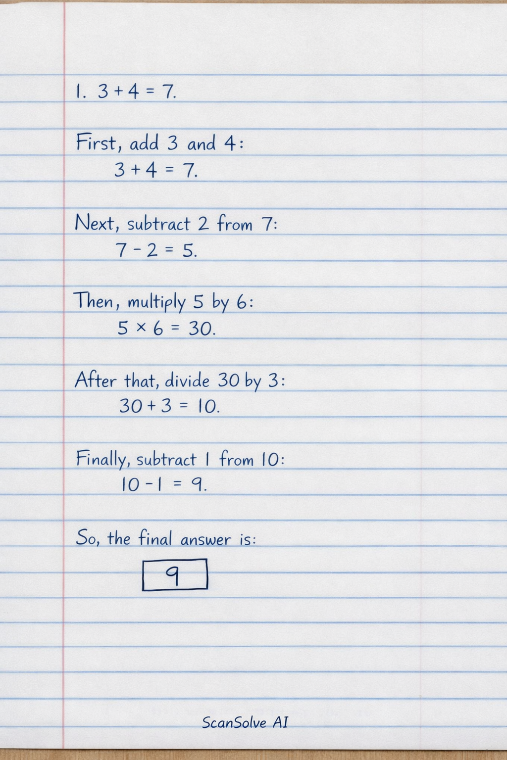 Handwritten step-by-step solution preview