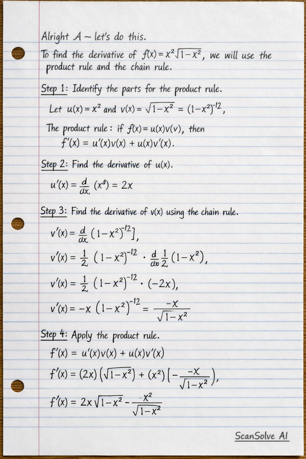 Handwritten step-by-step solution preview