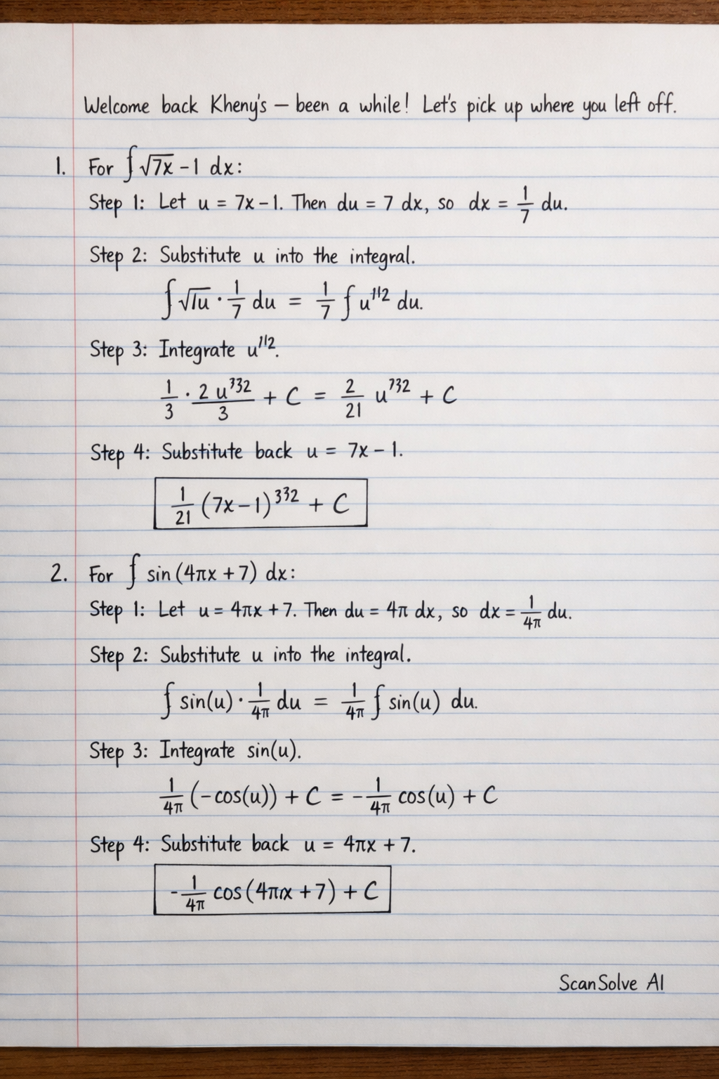 Handwritten step-by-step solution preview