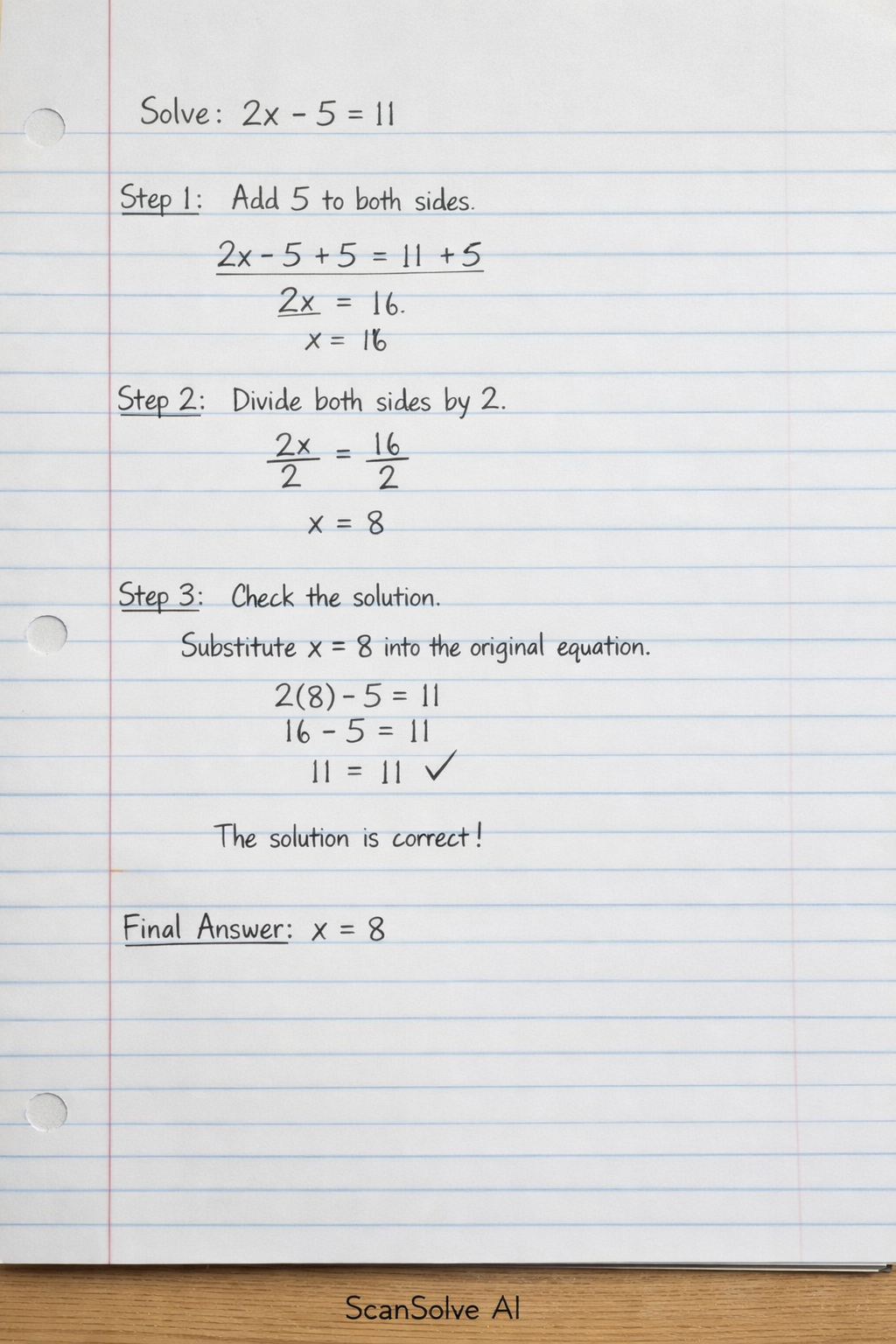 Handwritten step-by-step solution preview