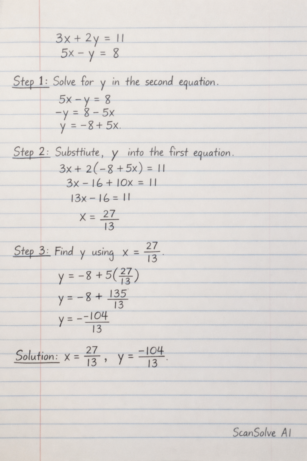 Handwritten step-by-step solution preview