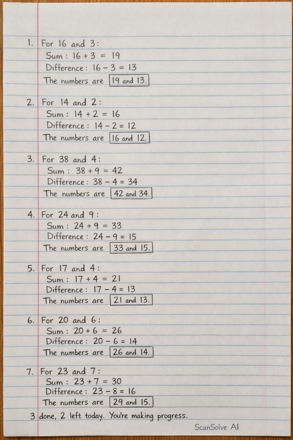 Handwritten step-by-step solution preview