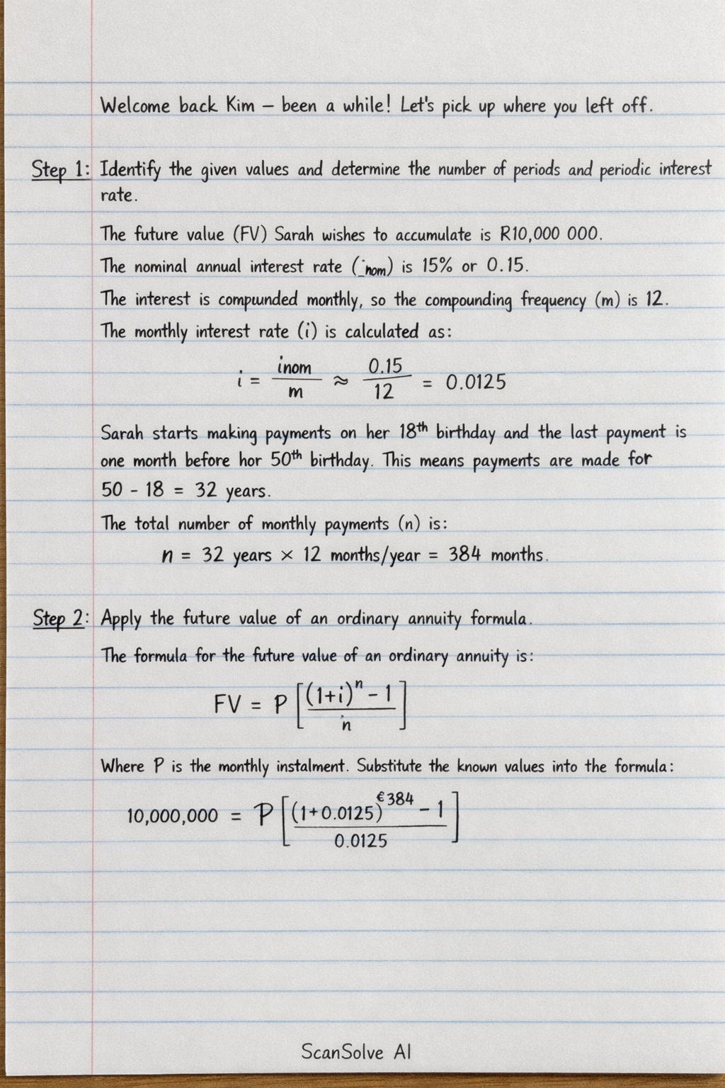 Handwritten step-by-step solution preview
