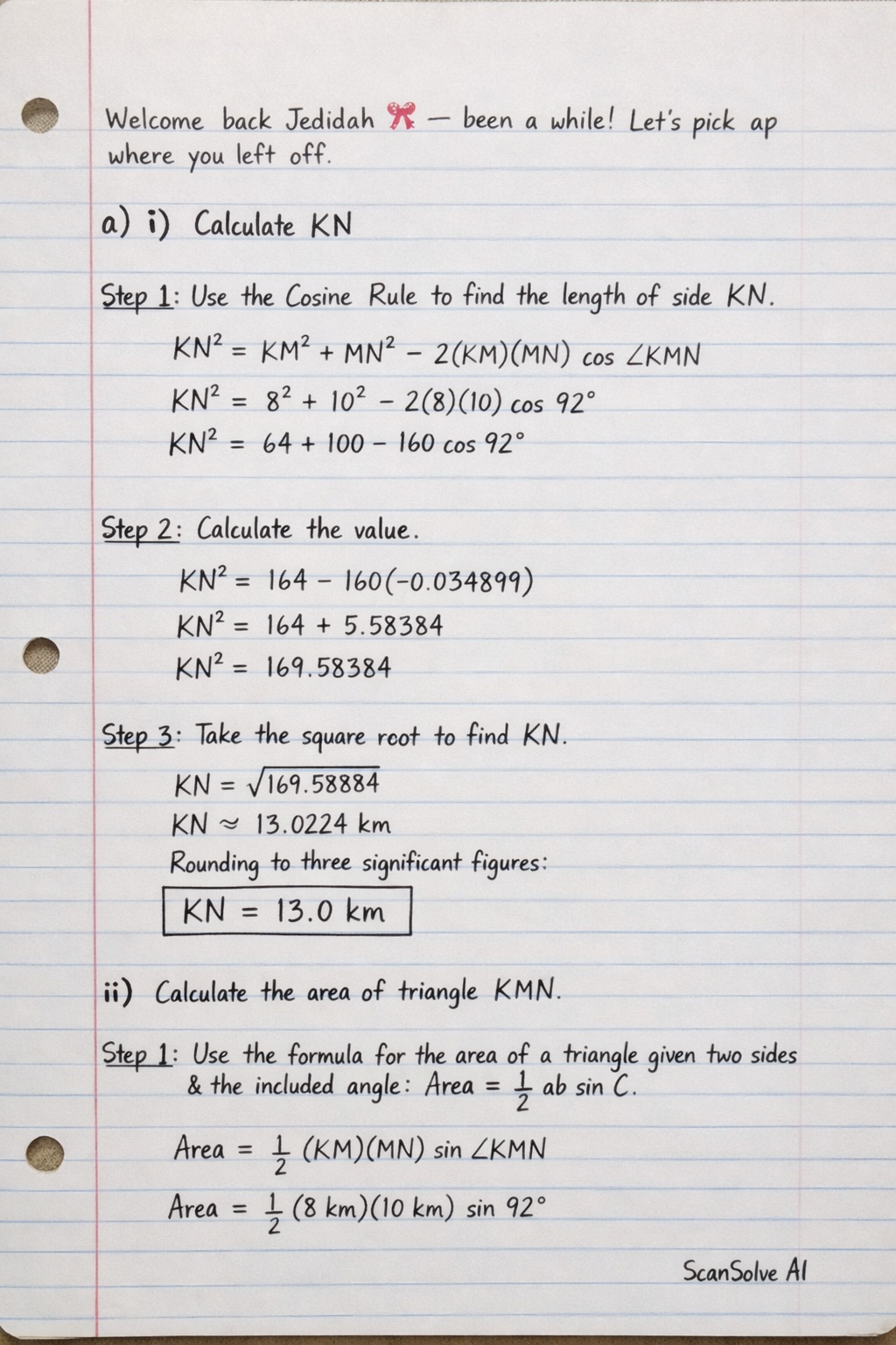 Handwritten step-by-step solution preview
