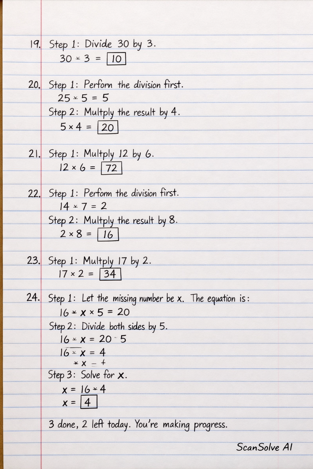 Handwritten step-by-step solution preview