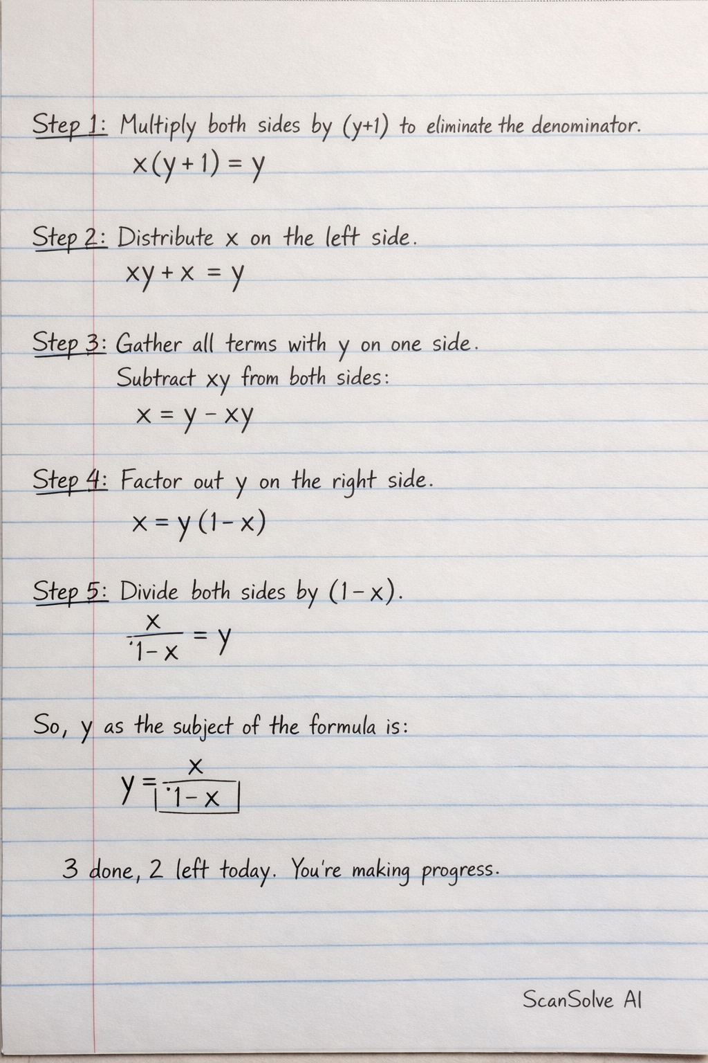 Handwritten step-by-step solution preview