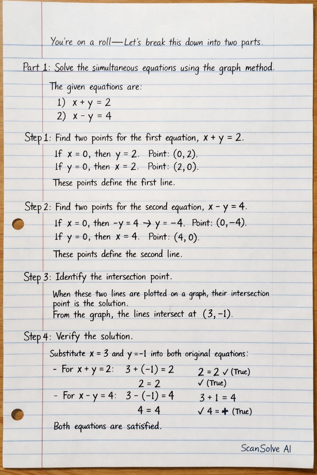 Handwritten step-by-step solution preview