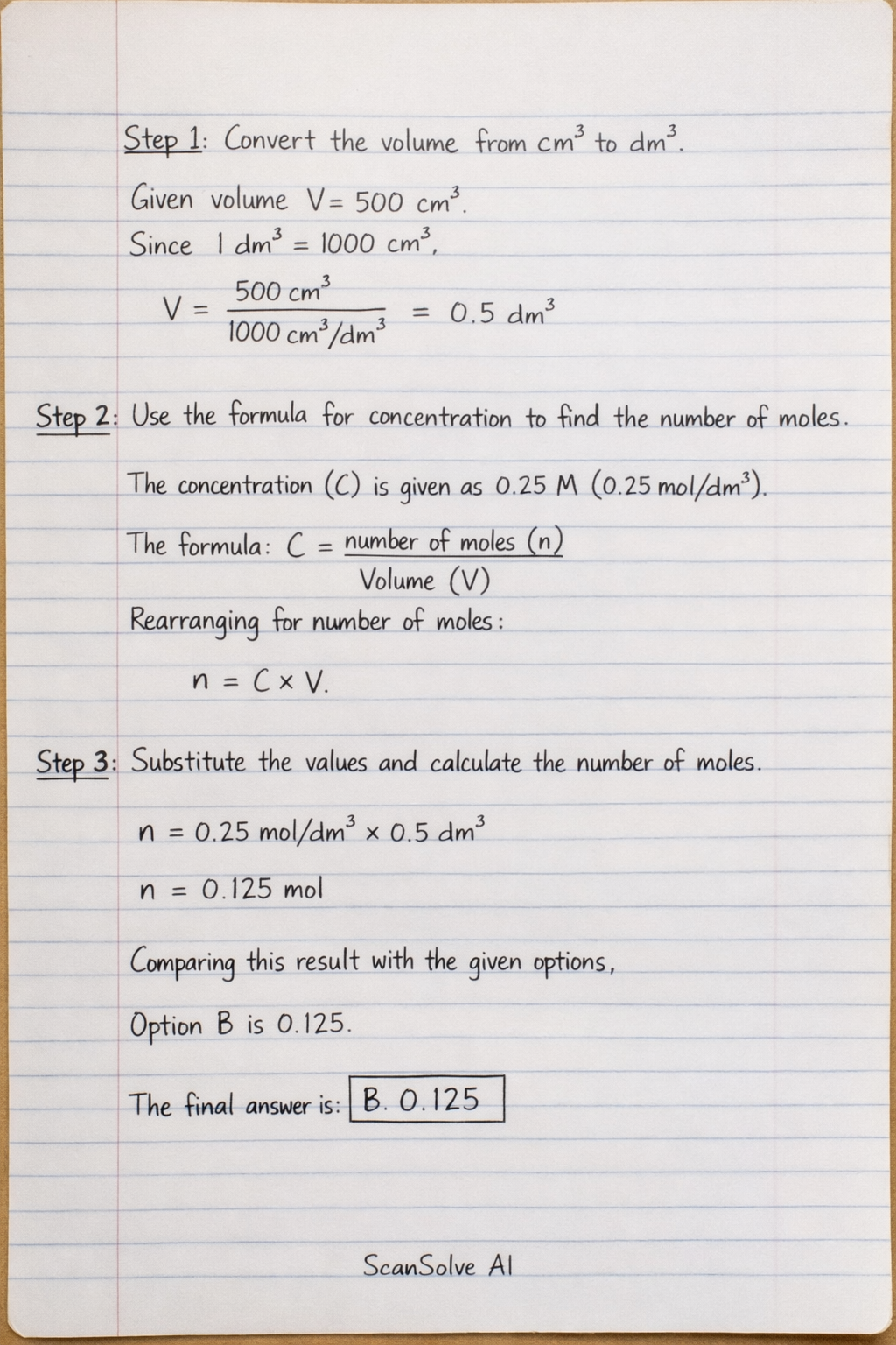 Handwritten step-by-step solution preview