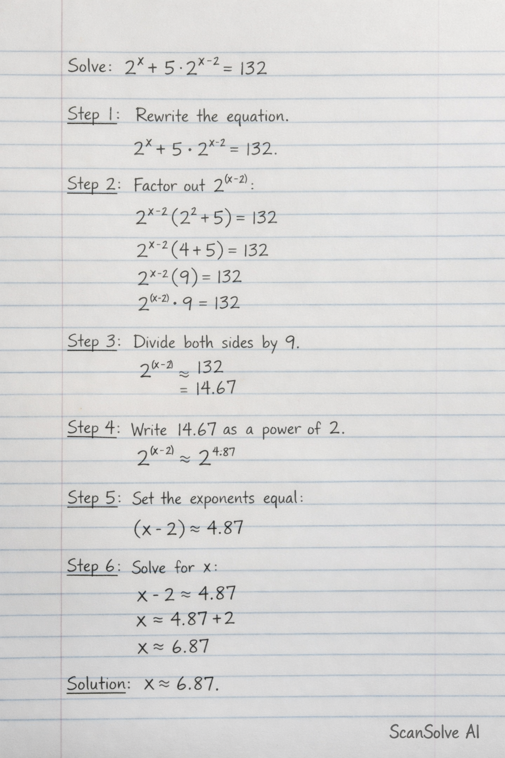 Handwritten step-by-step solution preview
