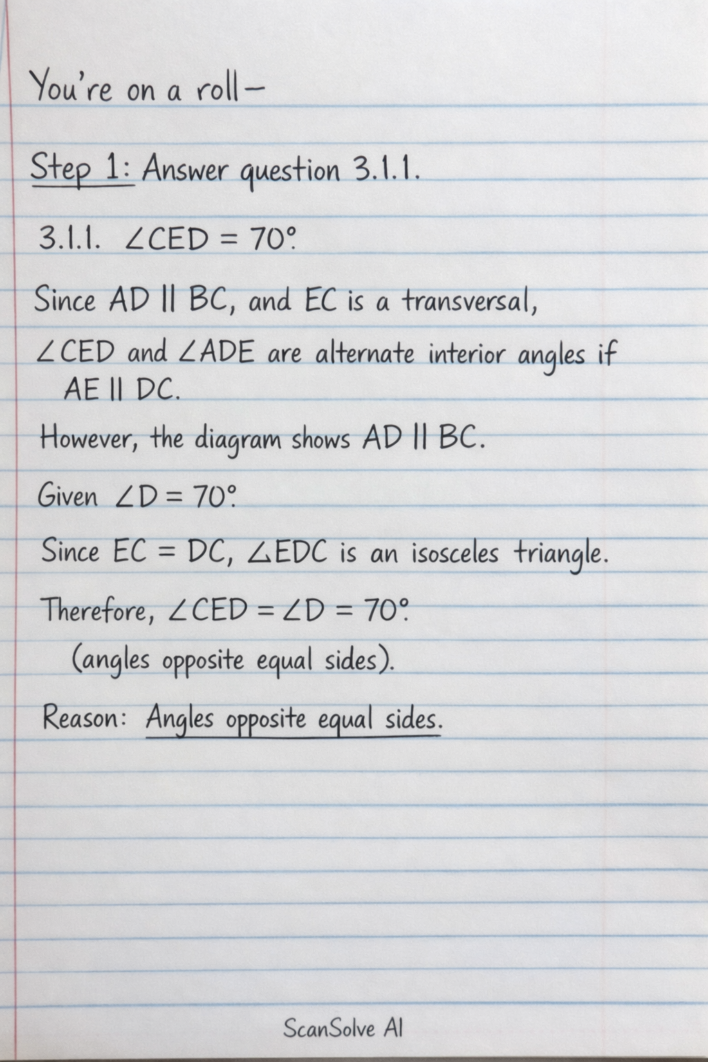 Handwritten step-by-step solution preview