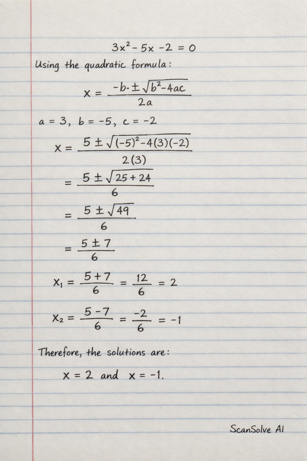 Handwritten step-by-step solution preview