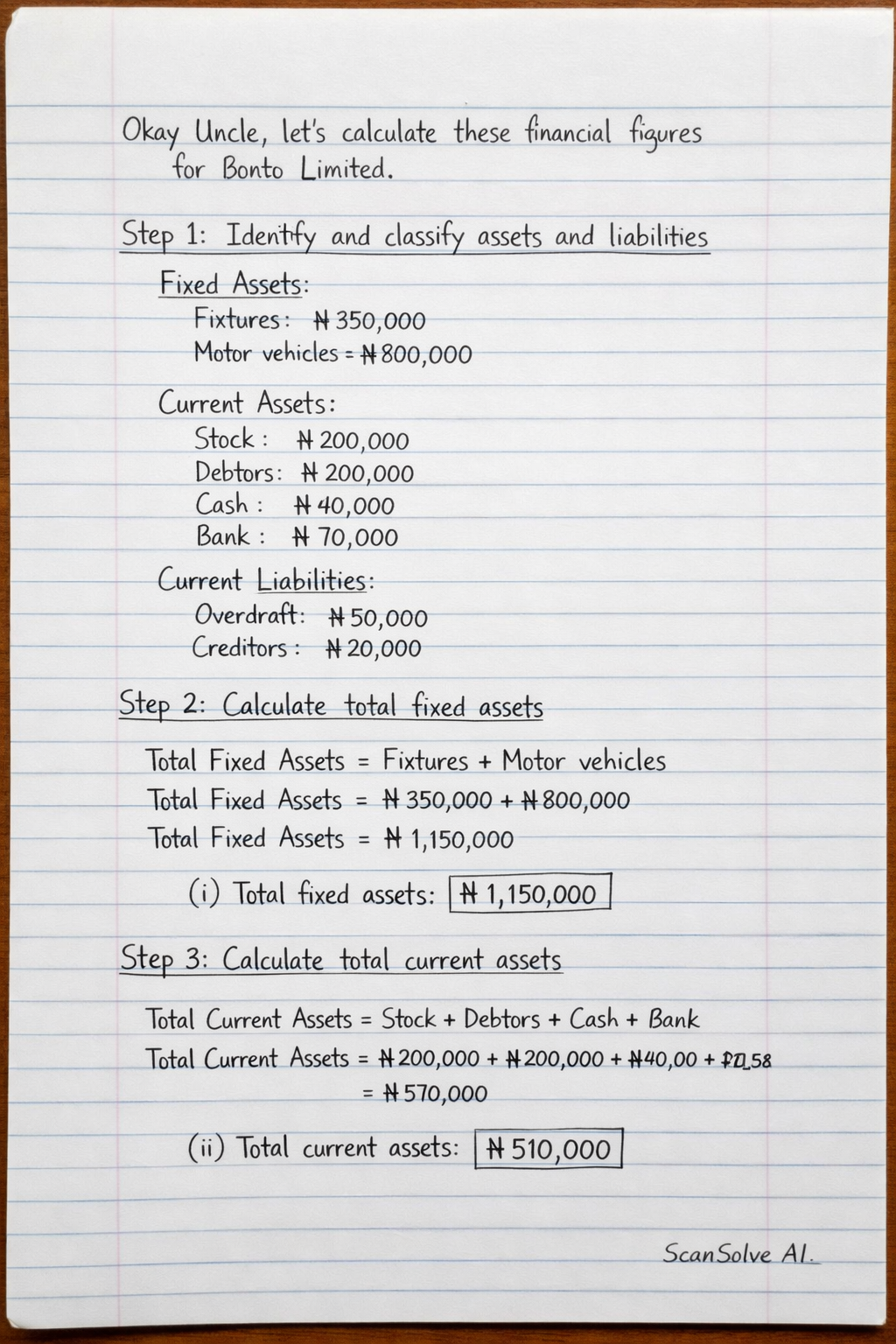 Handwritten step-by-step solution preview