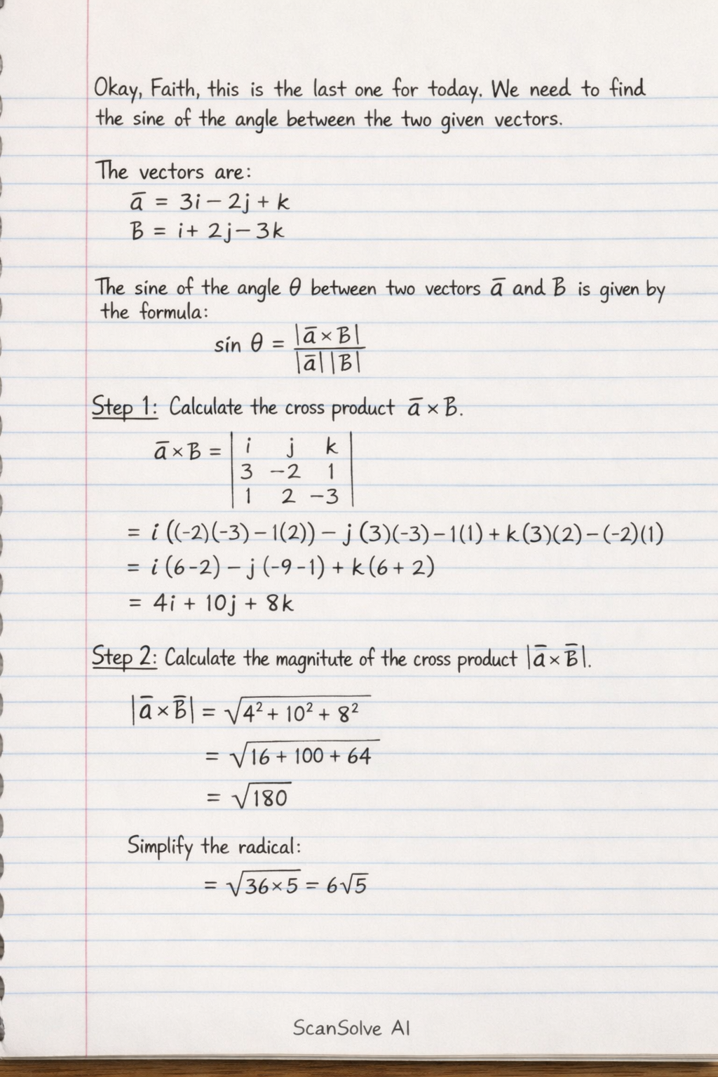 Handwritten step-by-step solution preview