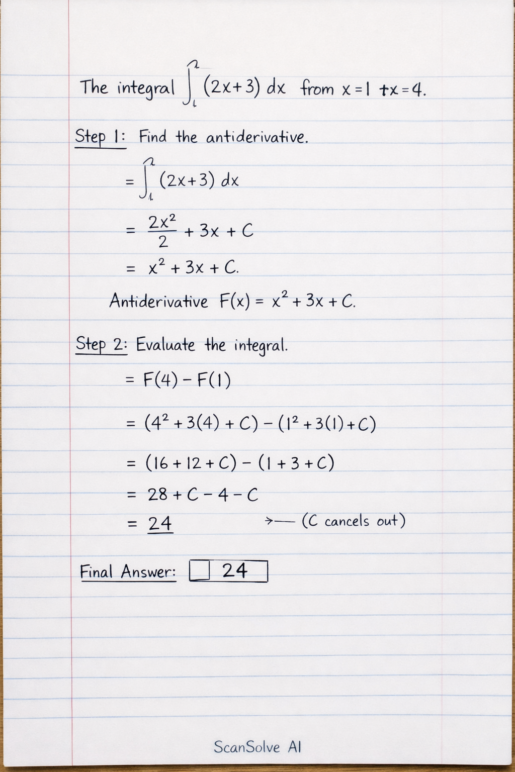 Handwritten step-by-step solution preview