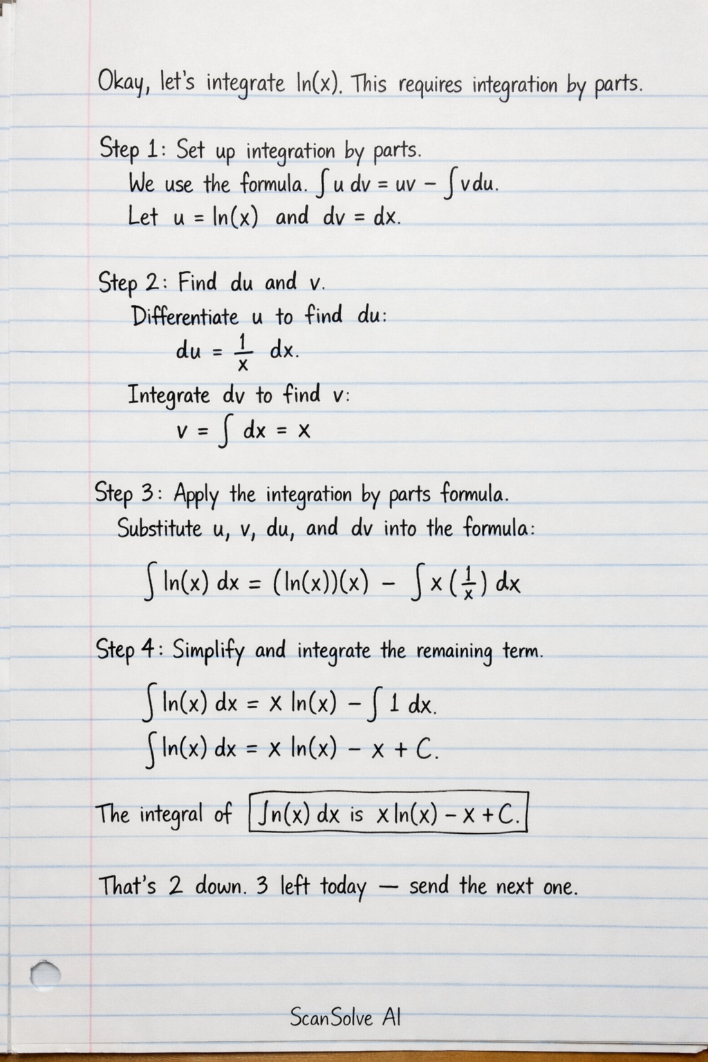 Handwritten step-by-step solution preview