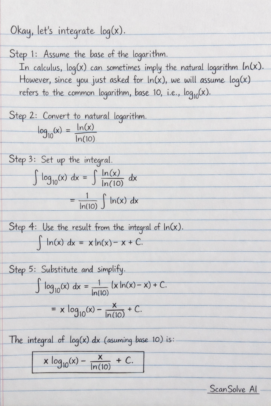Handwritten step-by-step solution preview