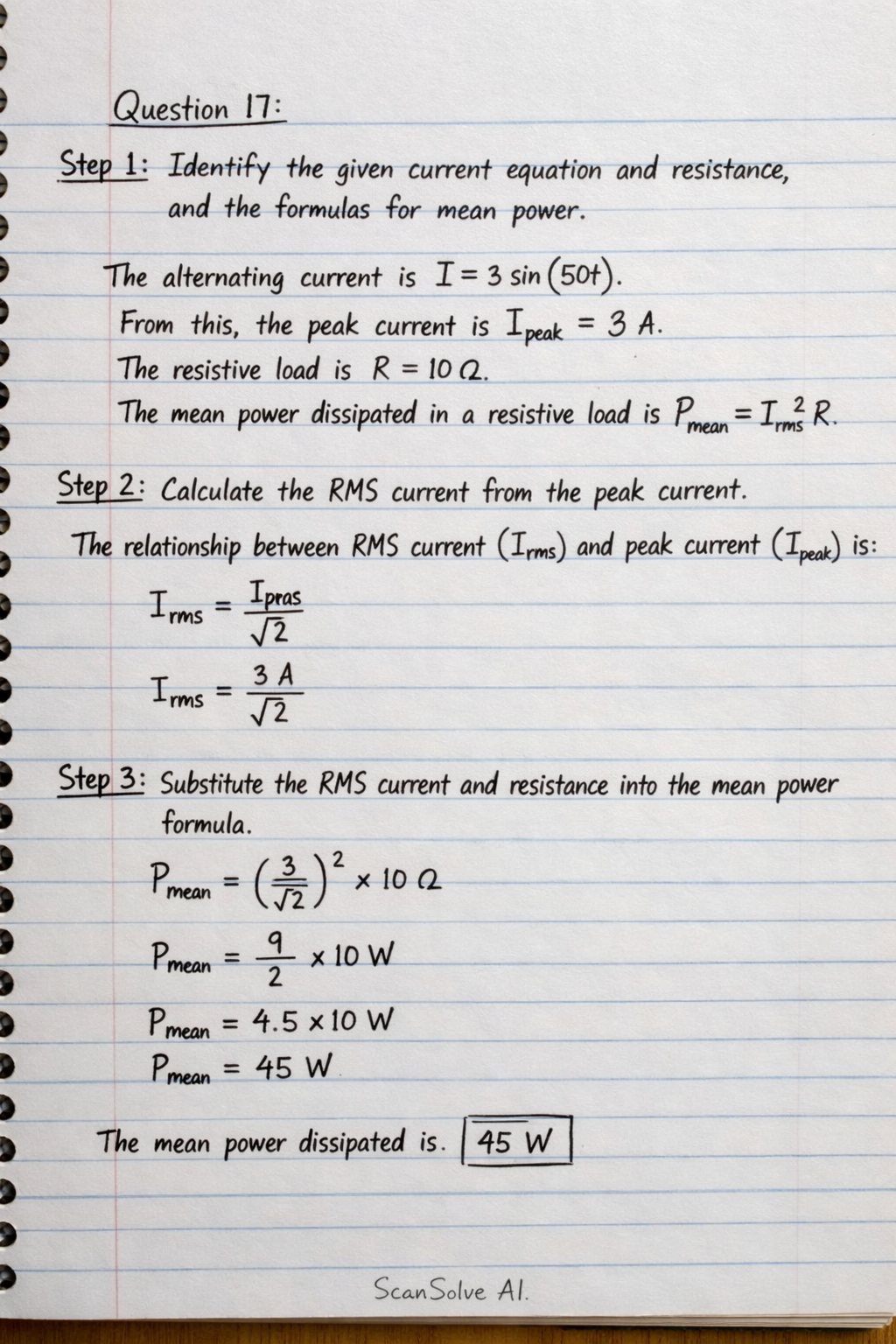 Handwritten step-by-step solution preview