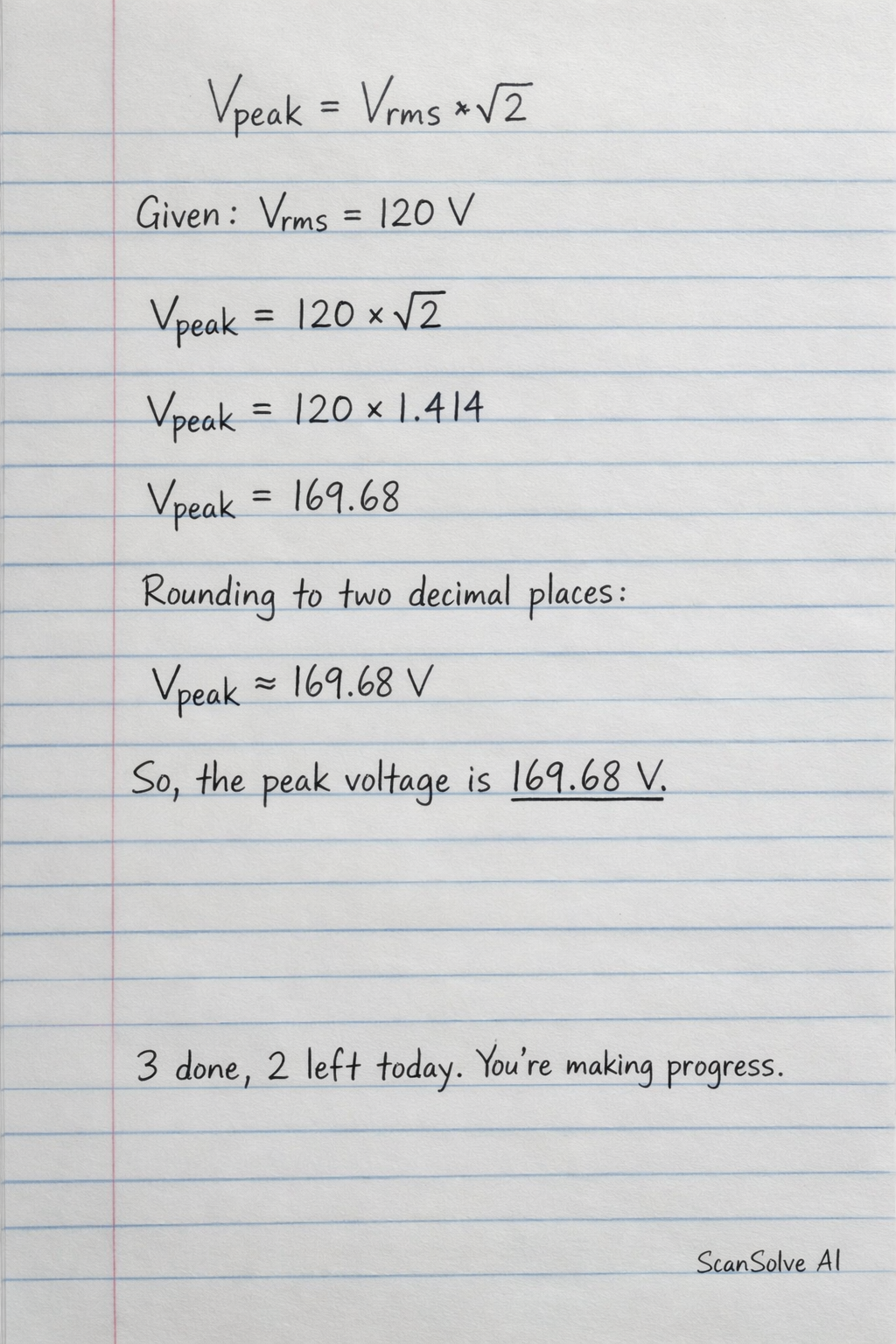 Handwritten step-by-step solution preview