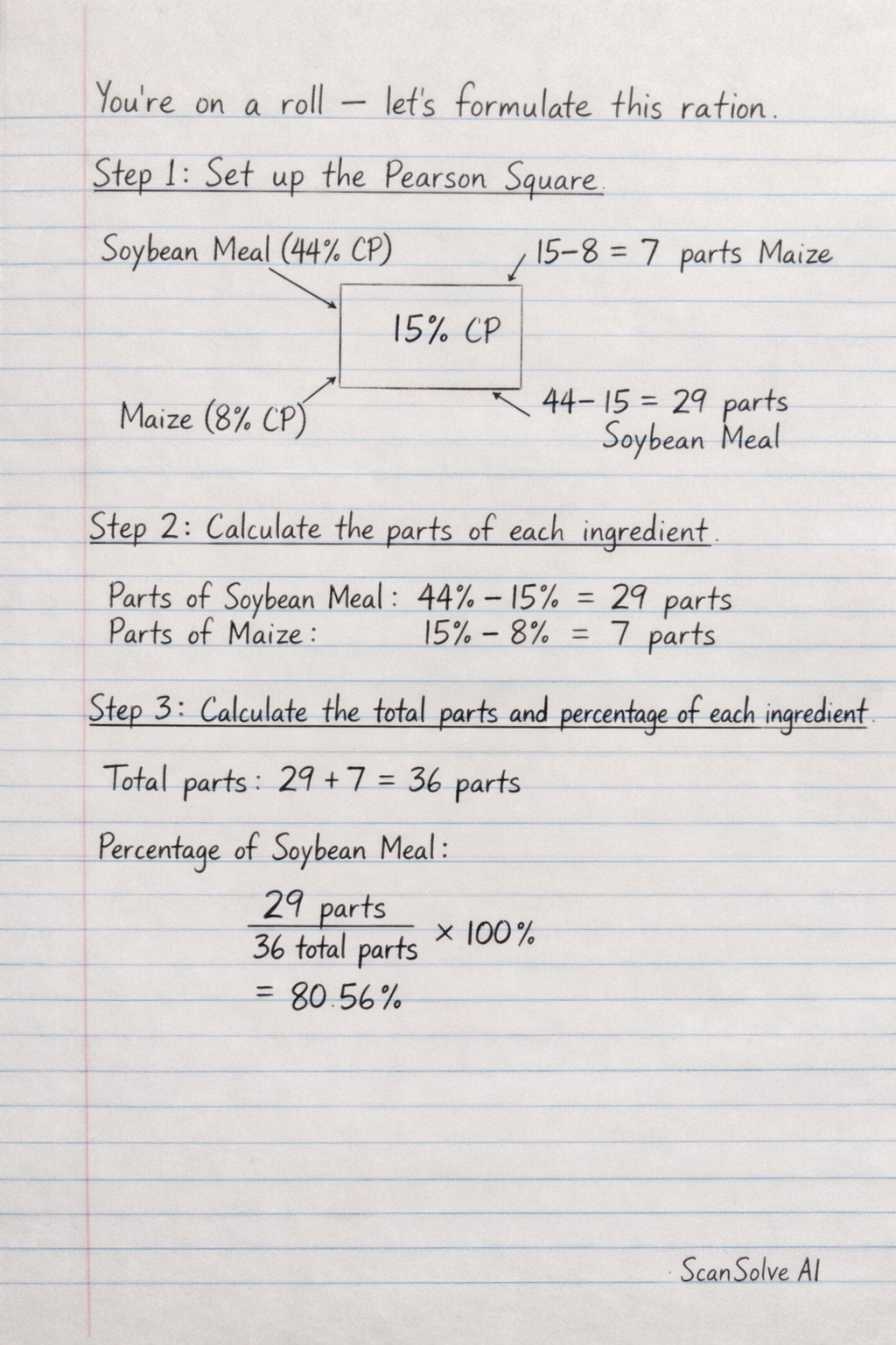 Handwritten step-by-step solution preview