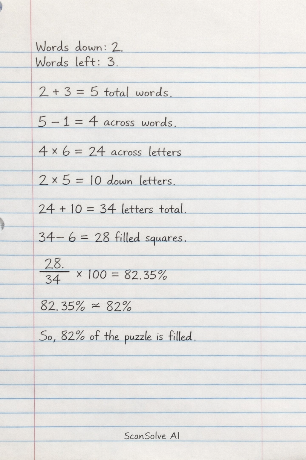 Handwritten step-by-step solution preview