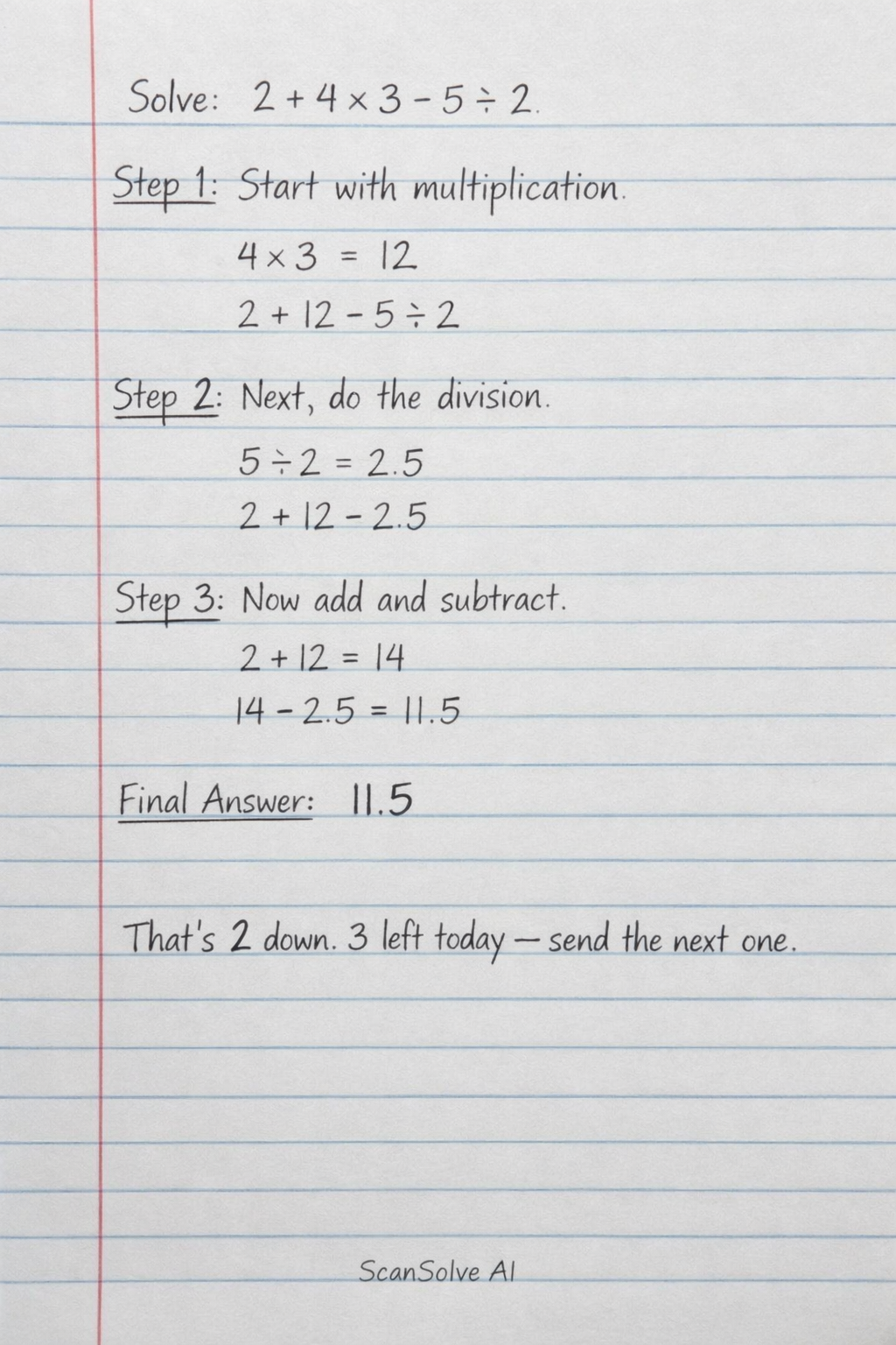 Handwritten step-by-step solution preview