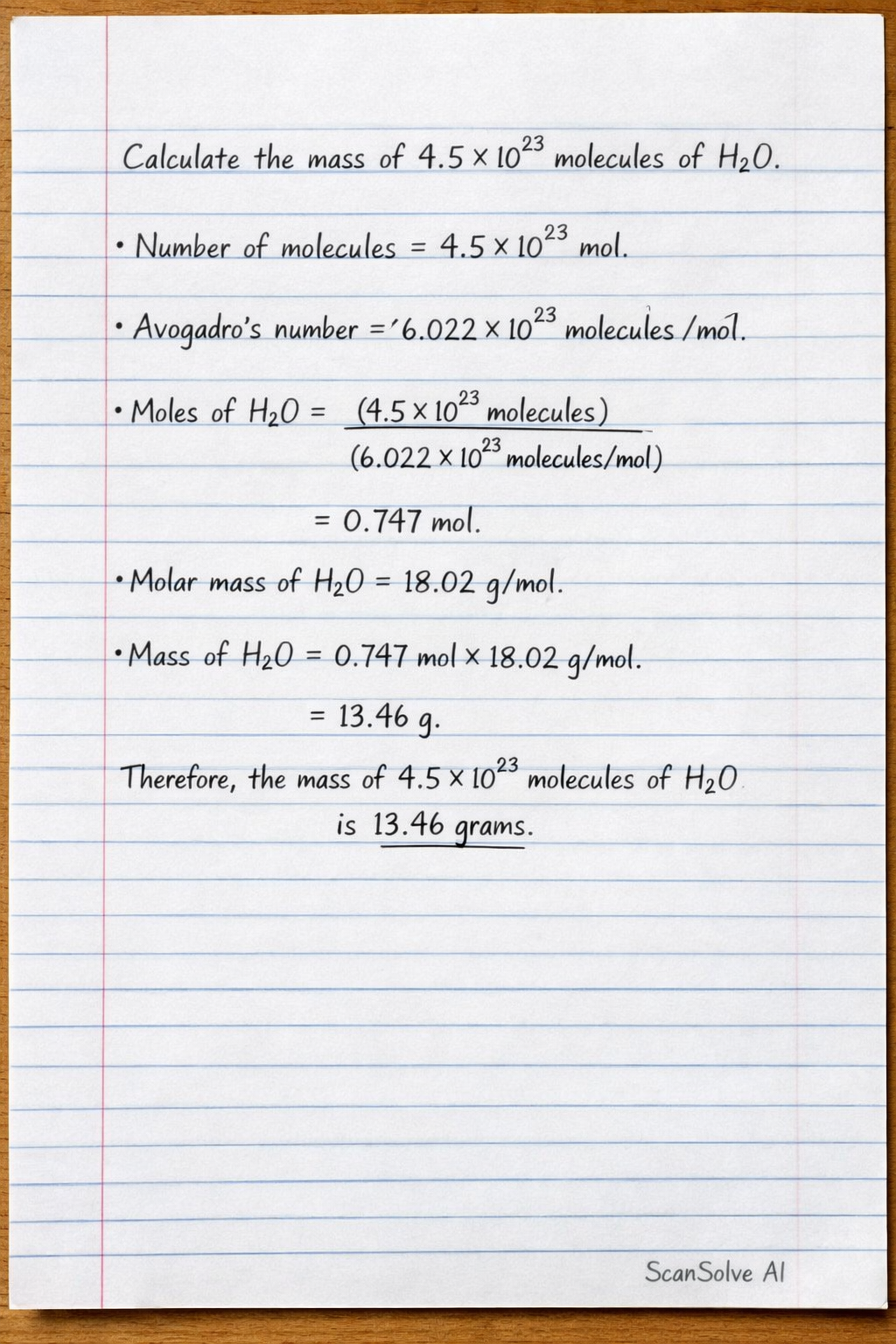 Handwritten step-by-step solution preview