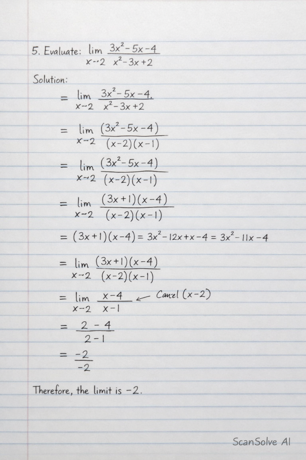 Handwritten step-by-step solution preview